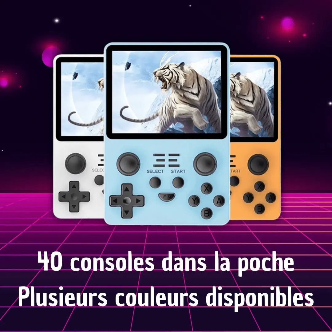 Console De Jeu Portable Rétro 20 000 Jeux - Écran IPS 4,5" Violet, Batterie 3000mAh, Stockage Jusqu'à 256Go